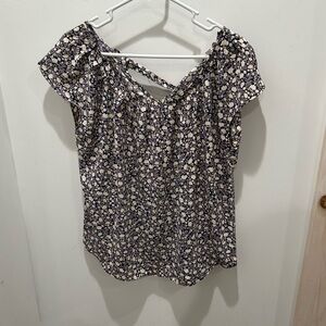 LC Lauren Conrad Floral Tie Blouse Size Medium